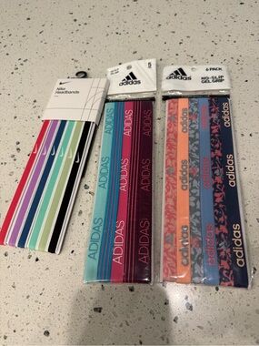 New Adidas Nike Elastic sports Headbands Pack - Red, Purple, Blue, Teal